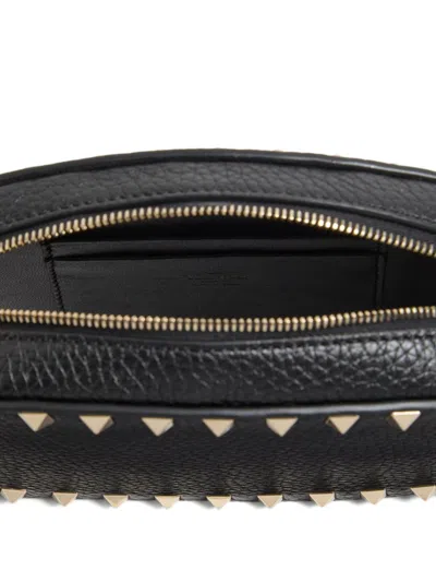 Valentino Garavani Valentino Rockstud Mini Grainy Leather Crossbody In Black
