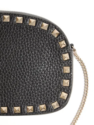 Valentino Garavani Valentino Rockstud Mini Grainy Leather Crossbody In Black