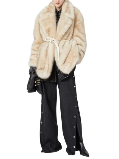 Sportmax "rosaria" Jacket In Ecofur In Neutral