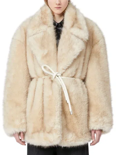 Sportmax "rosaria" Jacket In Ecofur In Neutral