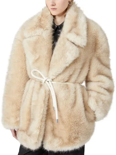 Sportmax "rosaria" Jacket In Ecofur In Neutral
