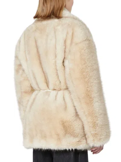 Sportmax "rosaria" Jacket In Ecofur In Neutral