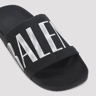 Balenciaga Slide Sandals With Flat Sole And Open Toe In Black