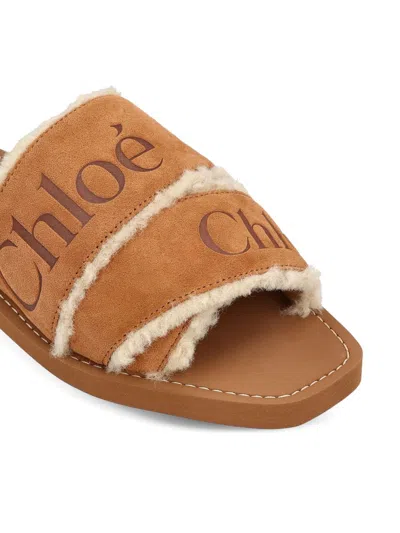 Chloé Chloe' Women Woody Sandals In Brown