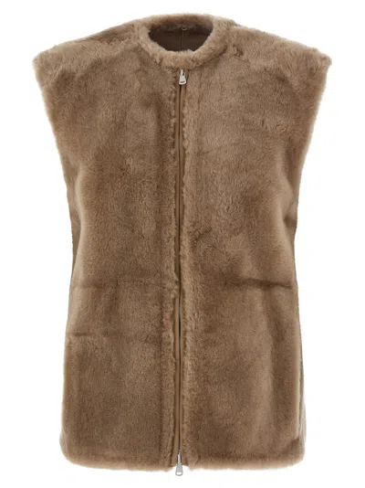 Brunello Cucinelli Sheepskin Insert Jacket In Multi
