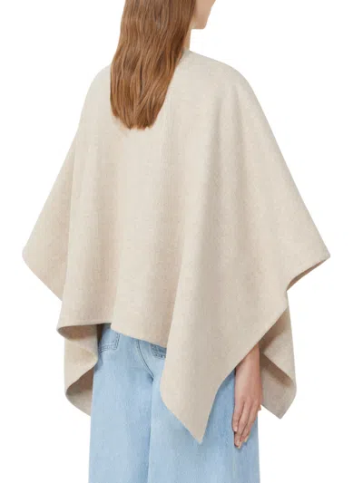 Max Mara Serra Alpaca Wool Scarf Cape In Neutral