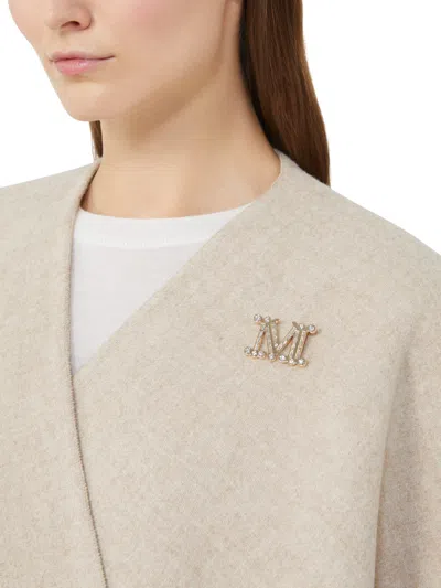 Max Mara Serra Alpaca Wool Scarf Cape In Neutral