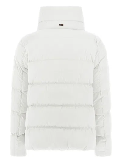 Herno Quilted Cape Jacket High Collar In White