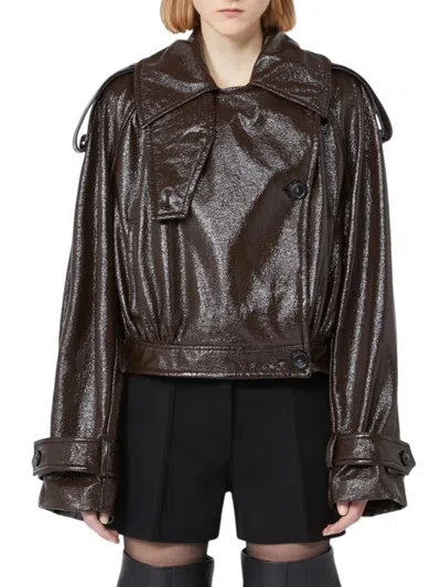 Sportmax Premium Jacket Raised Collar In Brown