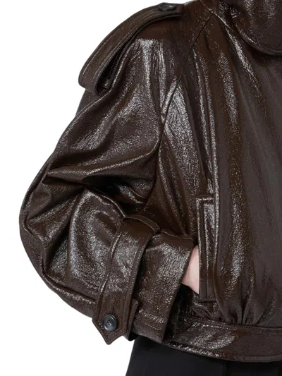 Sportmax Premium Jacket Raised Collar In Brown