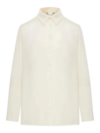 Max Mara Top With Front Stitch Pattern And Long Sleeves In Neutral