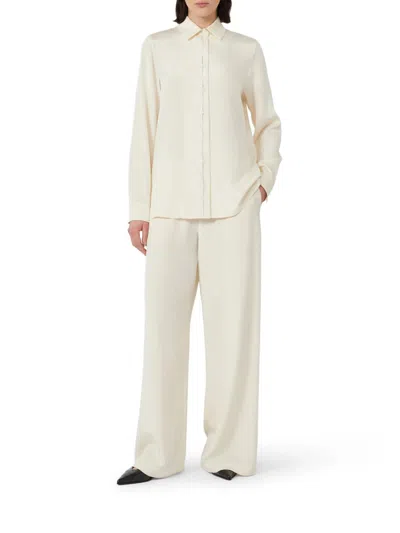 Max Mara Top With Front Stitch Pattern And Long Sleeves In Neutral