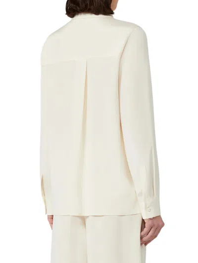 Max Mara Top With Front Stitch Pattern And Long Sleeves In Neutral