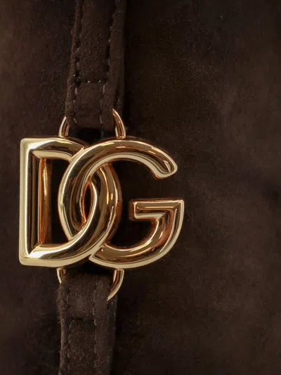 Dolce & Gabbana Over-the-knee Suede Boots Shoes In Brown