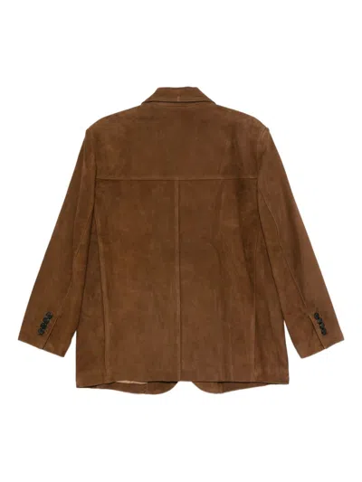 Dunst Suede Single-breasted Jacket In Brown