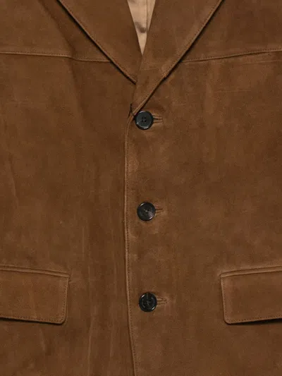 Dunst Suede Single-breasted Jacket In Brown