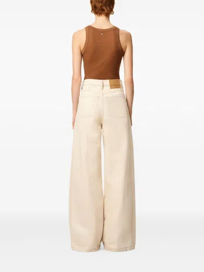 Ami Alexandre Mattiussi Ami Paris Women Super Wide Denim Jeans In Neutral