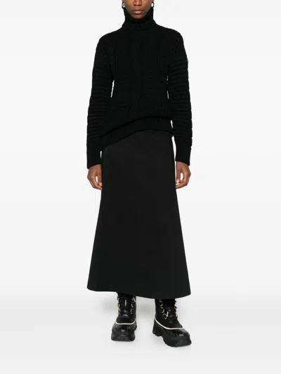 Moncler Genius Moncler X Edward Enninful Tricot Turtleneck Sweater Sweaters And Cardigans Black In Black