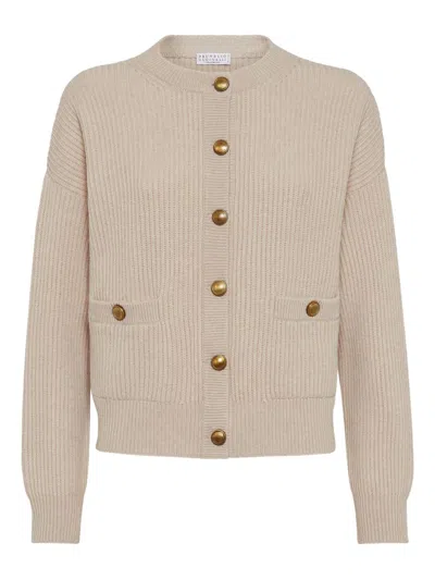 Brunello Cucinelli Cardigan In Brown