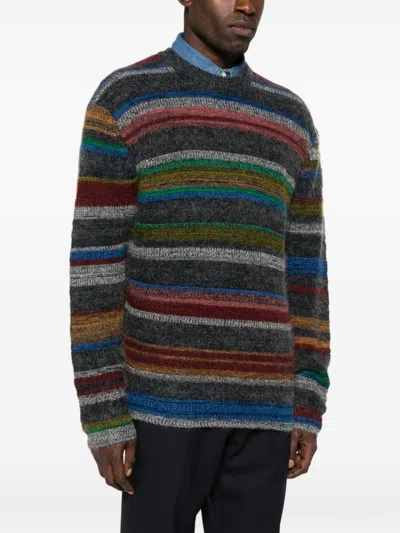 Paul Smith Multicolour Cotton Blend Striped Sweater In Multi