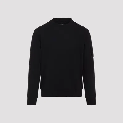 C.p. Company Brushed Cotton Sweatshirt With Lens Detail In Black