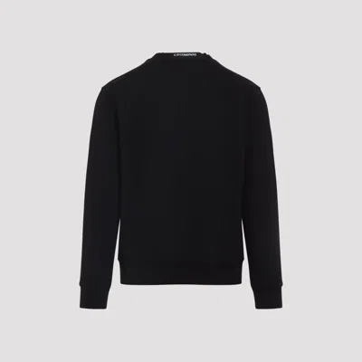 C.p. Company Brushed Cotton Sweatshirt With Lens Detail In Black