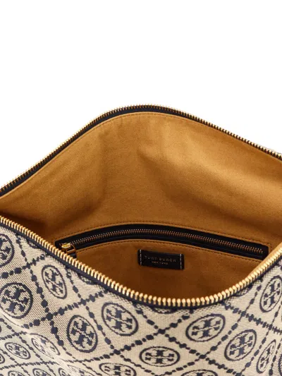 Tory Burch T Monogram Balloon Jacquard Fabric Shoulder Bag In Blue