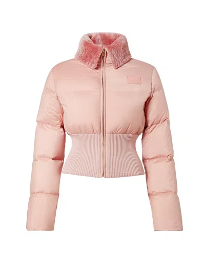 Fendi Women Technical Fabric And Shearling Down Jacket In Multi