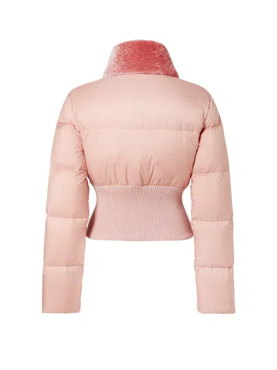 Fendi Women Technical Fabric And Shearling Down Jacket In Multi