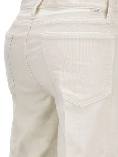 Mother Wide Leg Five Pocket Trousers In White