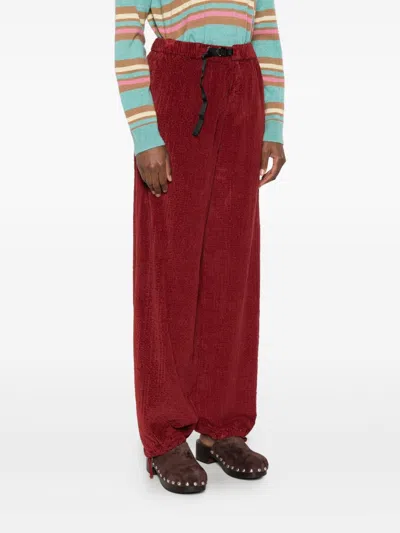 White Sand Drawstring-waist Corduroy Pants In Brown