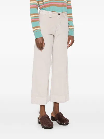 White Sand Button-fastening Belt-loops Trousers In Brown