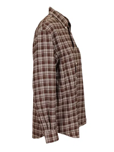 Dunst Unisex Check Flannel Shirt Shirts Brown In Brown
