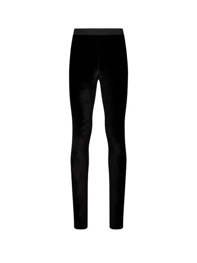 Tom Ford Black Leggings With Branded Band In Velvet Woman