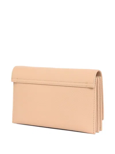 Valentino Vlogo Signature Leather Wallet On Chain In Brown