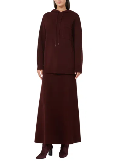 Max Mara Drawstring Hoodie Applique Pocket In Black