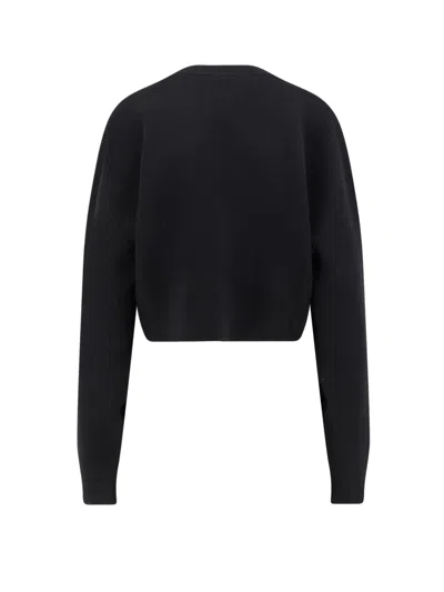 Tom Ford Sculptural Double Face Virgin Wool Blend Crop Sweater In Black