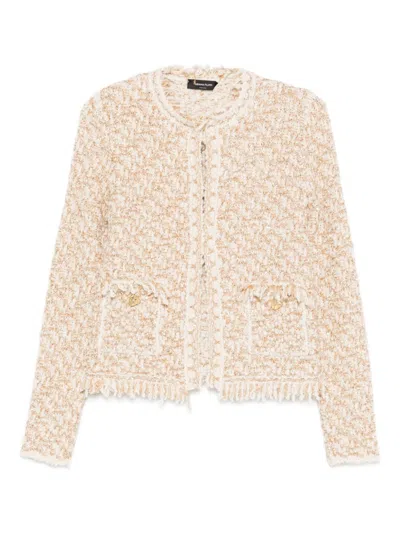 Fabiana Filippi Bicolor Tweed Boucle Jacket In Neutral