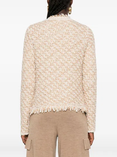 Fabiana Filippi Bicolor Tweed Boucle Jacket In Neutral