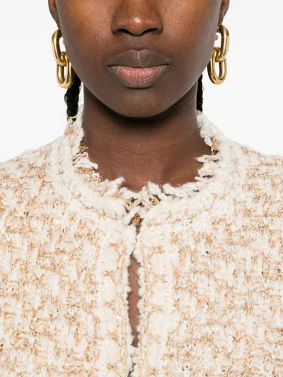 Fabiana Filippi Bicolor Tweed Boucle Jacket In Neutral