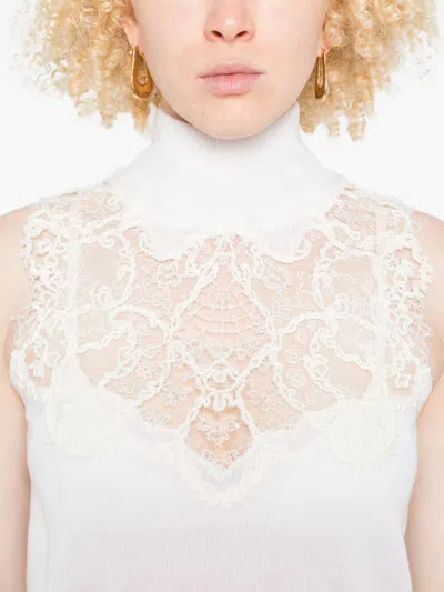 Ermanno Scervino Wool Blend Tank Top In White