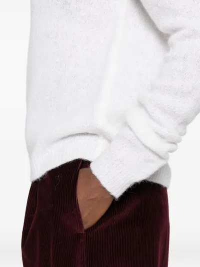 Base Wool Crewneck Sweater In White