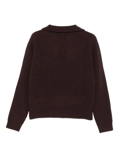 Alysi Women Brown Ribbed Wool Sweater, S Luxury Sweaters & Knitwear For Women Darveys In Brown