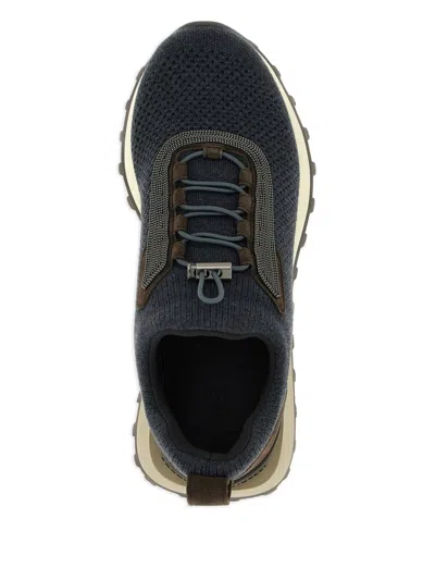 Brunello Cucinelli Women Runners In Techno Fabric And Calfskin With Precious Trim In Multi