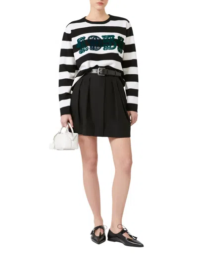 Max Mara Viterbo Wool Crewneck Sweater In Multi