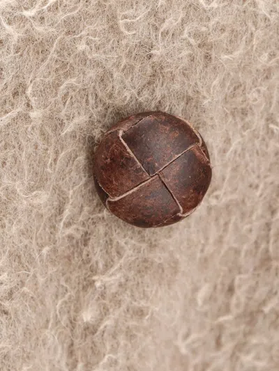 Golden Goose Double Breasted Coat With Detachable Belt Casentino Wool In Neutral