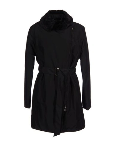 Emporio Armani Belted Coats In Black