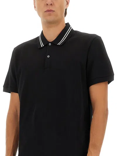 Alexander Mcqueen Polo Shirt With Logo On The Collar In Black