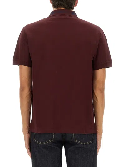 Alexander Mcqueen Alexander Mc Queen Polo Shirt With Logo On The Collar In Burgundy