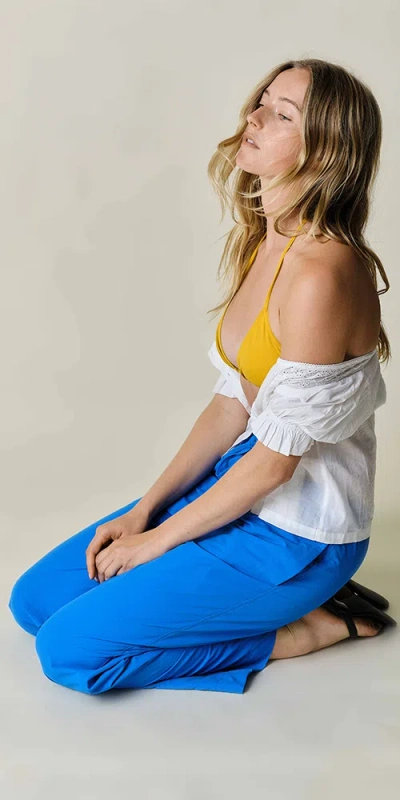 Claudent Drawstring Pant Azure In Blue
